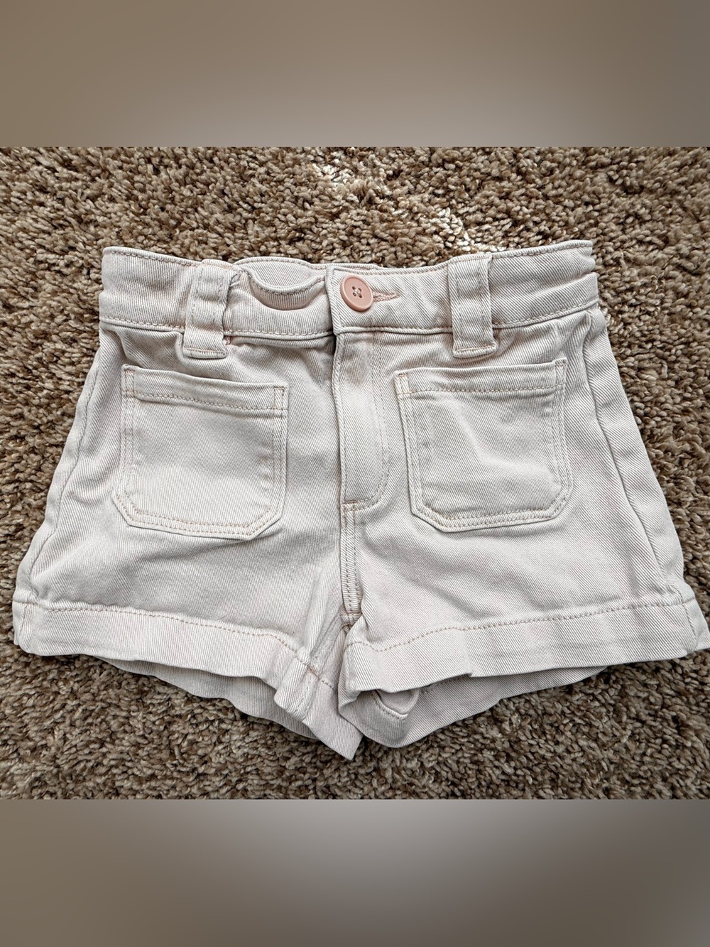 H&M Girls Pale Pink Denim Shorts Size 6X